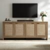 Buffet Meja TV Rotan Minimalis 4 Pintu