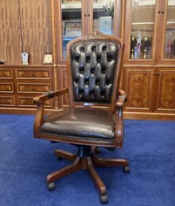 Kursi Kantor Executive Kayu Jati Putar Desain Klasik Mewah