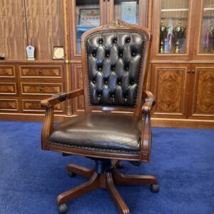 Kursi Kantor Executive Kayu Jati Putar Desain Klasik Mewah