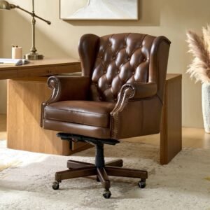 Kursi Kerja Kantor Kayu Jati Mewah Wingchair Premium