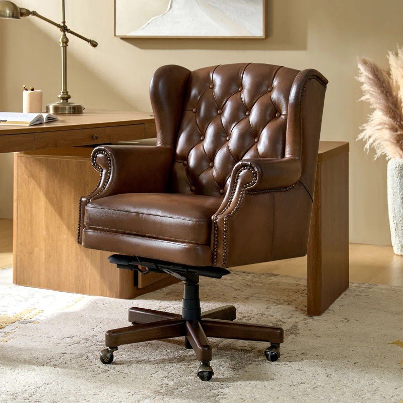 Kursi Kerja Kantor Kayu Jati Mewah Wingchair Premium