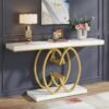 Meja Konsol Stainless Gold Desain Lingkaran Modern Luxury