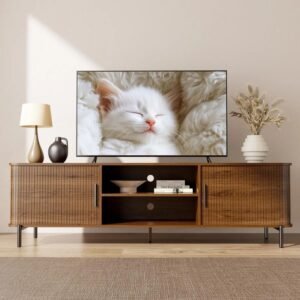 Meja TV Kayu Minimalis Rak Terbuka Modern