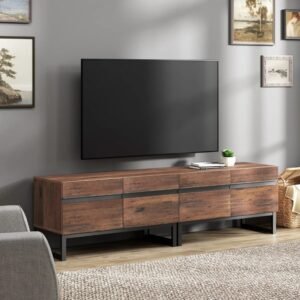 Rak TV Kayu Industrial 6 Laci Modern