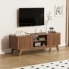 Rak TV Kayu Jati Salur Minimalis Walnut