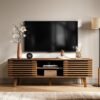 Rak TV Kayu Minimalis Slatted Modern