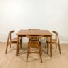 Set Meja Kursi Cafe Kayu Scandinavian 4 Kursi
