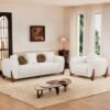 Set Sofa Ruang Tamu Boucle Putih Japandi Series