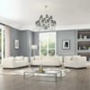 Set Sofa Ruang Tamu Minimalis Putih Elegan Monaco Salur