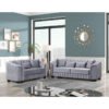 Set Sofa Ruang Tamu Velvet Abu Minimalis Modern Seri Milan