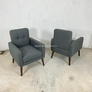 Sofa Single 1 Seater Grey Vienna Minimalis