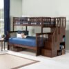 Tempat Tidur Tingkat Anak Dewasa Kayu Jati Minimalis Walnut