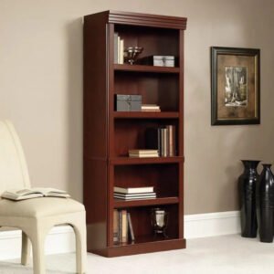 Bookcase Kayu Jati Minimalis Tinggi untuk Ruang Tamu