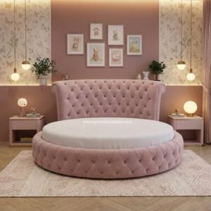 Dipan Bulat Velvet Gaya Klasik Modern