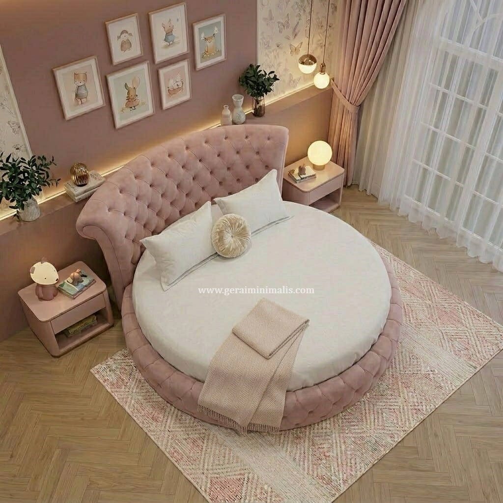 Dipan Bulat Velvet Gaya Klasik Modern (3)