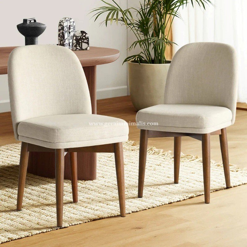 Kursi Cafe Japandi Kayu Jati Upholstery Estetik