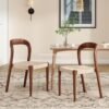 Kursi Cafe Kayu Jati Dudukan Anyaman Scandinavian