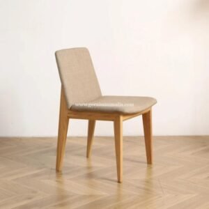 Kursi Cafe Scandinavian Kayu Jati Upholstery Minimalis