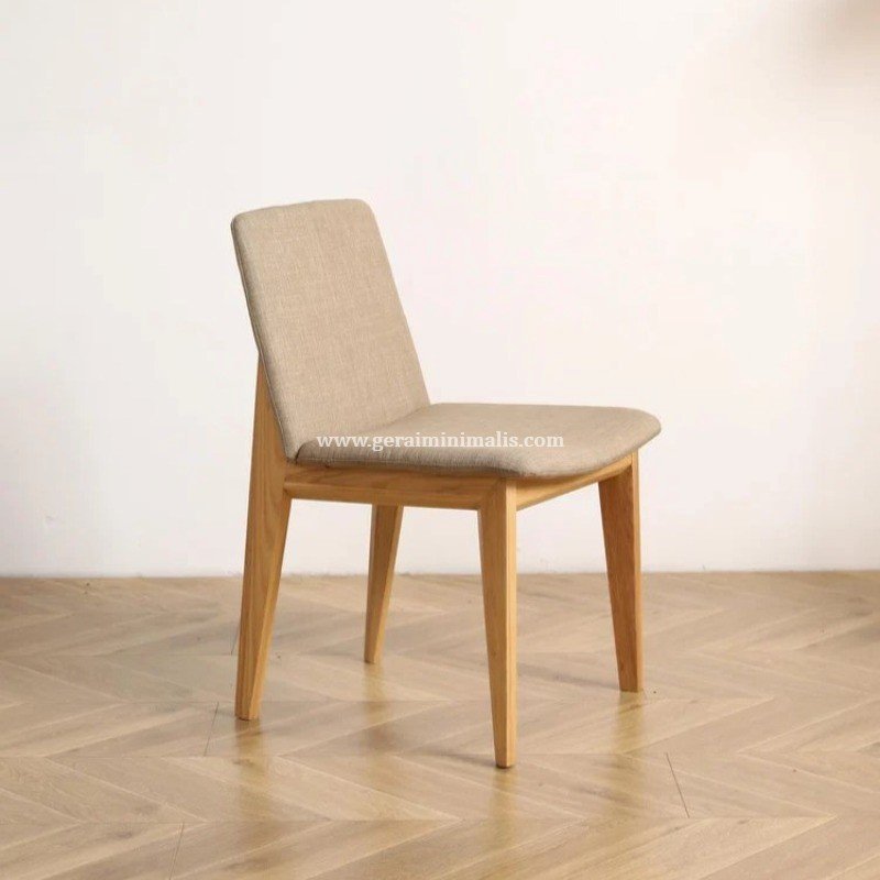 Kursi Cafe Scandinavian Kayu Jati Upholstery Minimalis