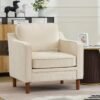 Kursi Sofa Minimalis Beige Kaki Kayu Seri Harper