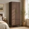 Lemari Pakaian Jati 2 Pintu 2 Laci Mid Century Seri Nolan