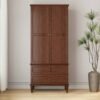 Lemari Pakaian Kayu Jati 2 Pintu 2 Laci Mid Century