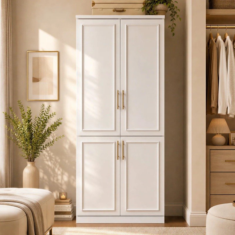 Lemari Pakaian Minimalis Putih 2 Pintu Modern