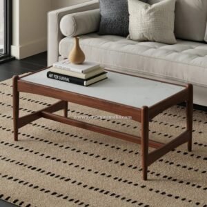Meja Coffee Kayu Jati Minimalis Persegi Gaya Mid Century