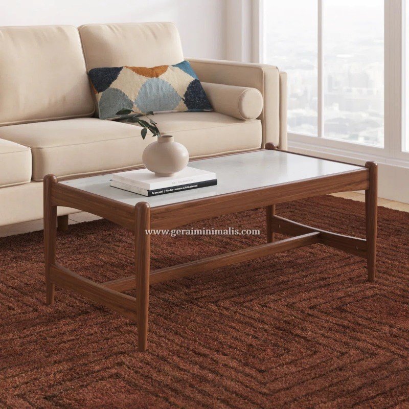 Meja Coffee Kayu Jati Minimalis Persegi Gaya Mid Century (2)