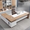 Meja Direktur L Shape Modern dengan Kabinet Samping