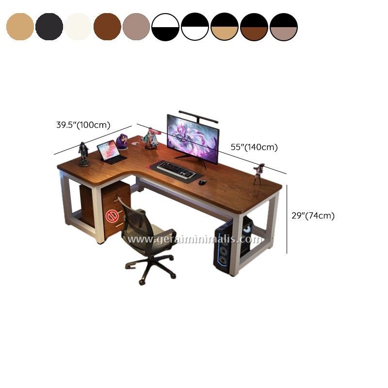 Meja Gaming L Shape Minimalis dengan Laci dan Ruang Komputer (2)