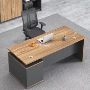Meja Kantor Direktur Modern Minimalis dengan Laci Office Desk Premium