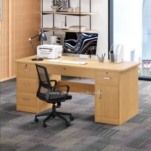 Meja Kantor Minimalis Modern Simple Laci Samping Simple