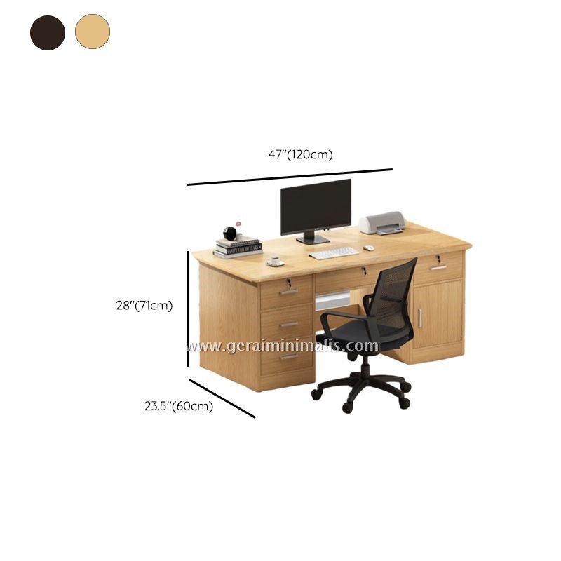 Meja Kantor Minimalis Modern Simple Laci Samping Simple (3)