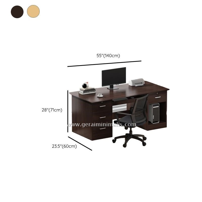 Meja Kantor Minimalis Modern Simple Laci Samping Simple (4)