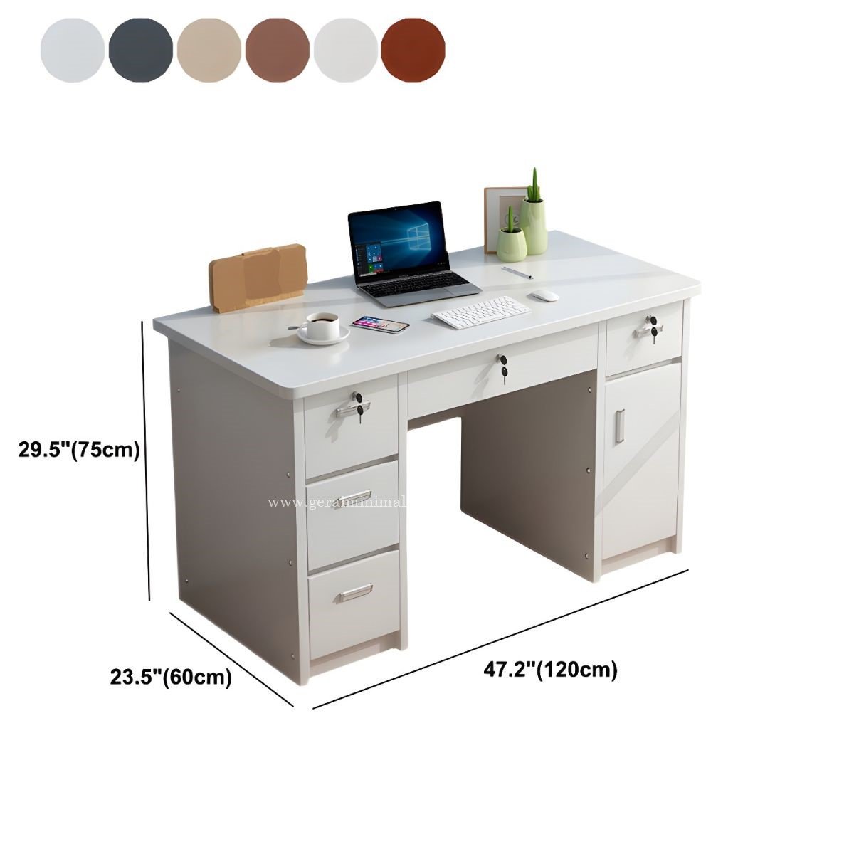 Meja Kantor Modern Minimalis Berlaci Model Rumahan (2)