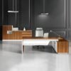 Meja Kantor Modern Minimalis dengan Kabinet Samping
