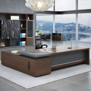Meja Kerja Kantor Direktur L Shape Minimalis Modern