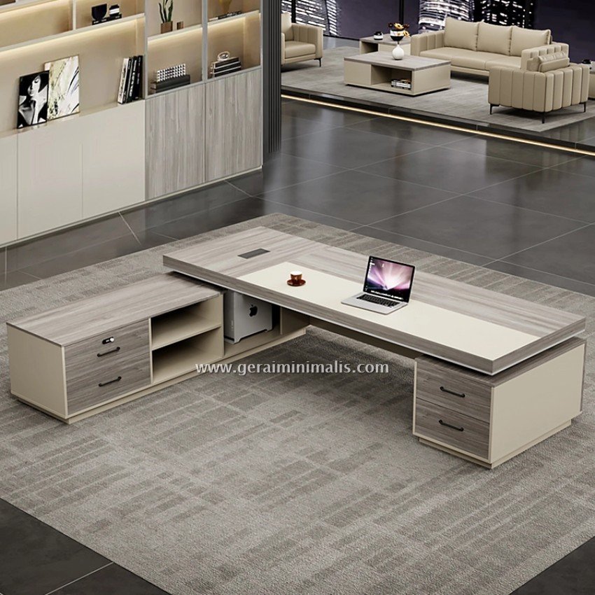 Meja Kerja Kantor Direktur Minimalis Modern Custom HPL (2)