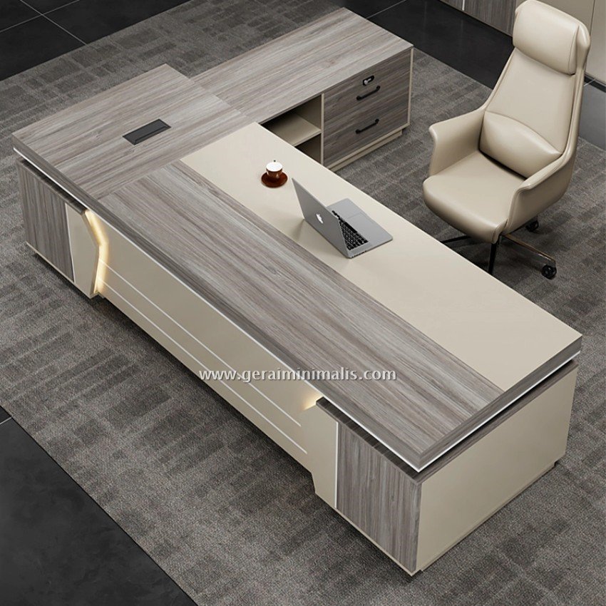 Meja Kerja Kantor Direktur Minimalis Modern Custom HPL (3)