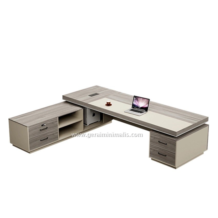 Meja Kerja Kantor Direktur Minimalis Modern Custom HPL (4)