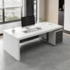 Meja Kerja Kantor Direktur Minimalis Modern Putih Sederhana