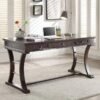 Meja Kerja Kantor Kayu Jati Minimalis 3 Laci Unik untuk Home Office