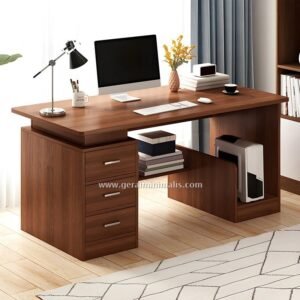 Meja Kerja Minimalis Modern dengan Laci 3 Tingkat