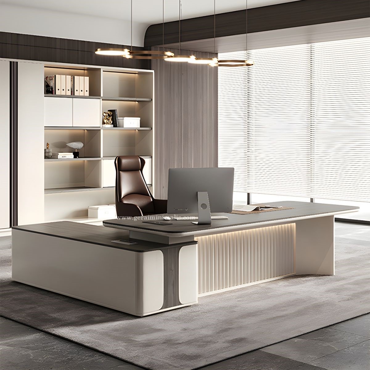 Meja Pimpinan Kantor Modern Executive Minimalis