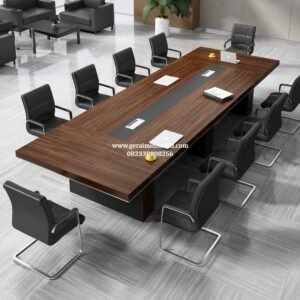 Meja Rapat Executive Premium HPL Serat Kayu Modern 10 Orang Meeting