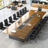 Meja Rapat Minimalis 16-18 Orang Meeting Kantor Modern HPL Kayu Mewah