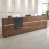Meja Resepsionis HPL Kayu Minimalis Modern untuk Area Front Office