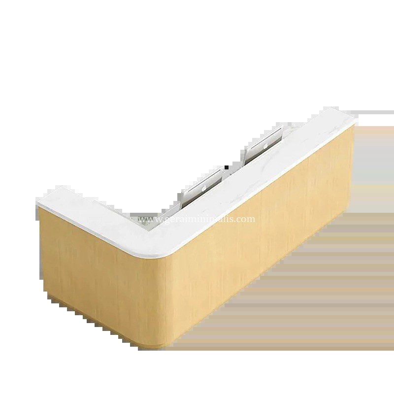 Meja Resepsionis HPL Kayu Natural Minimalis untuk Kantor Modern (3)