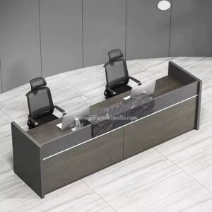 Meja Resepsionis Kantor Besar Modern untuk 2 Staff
